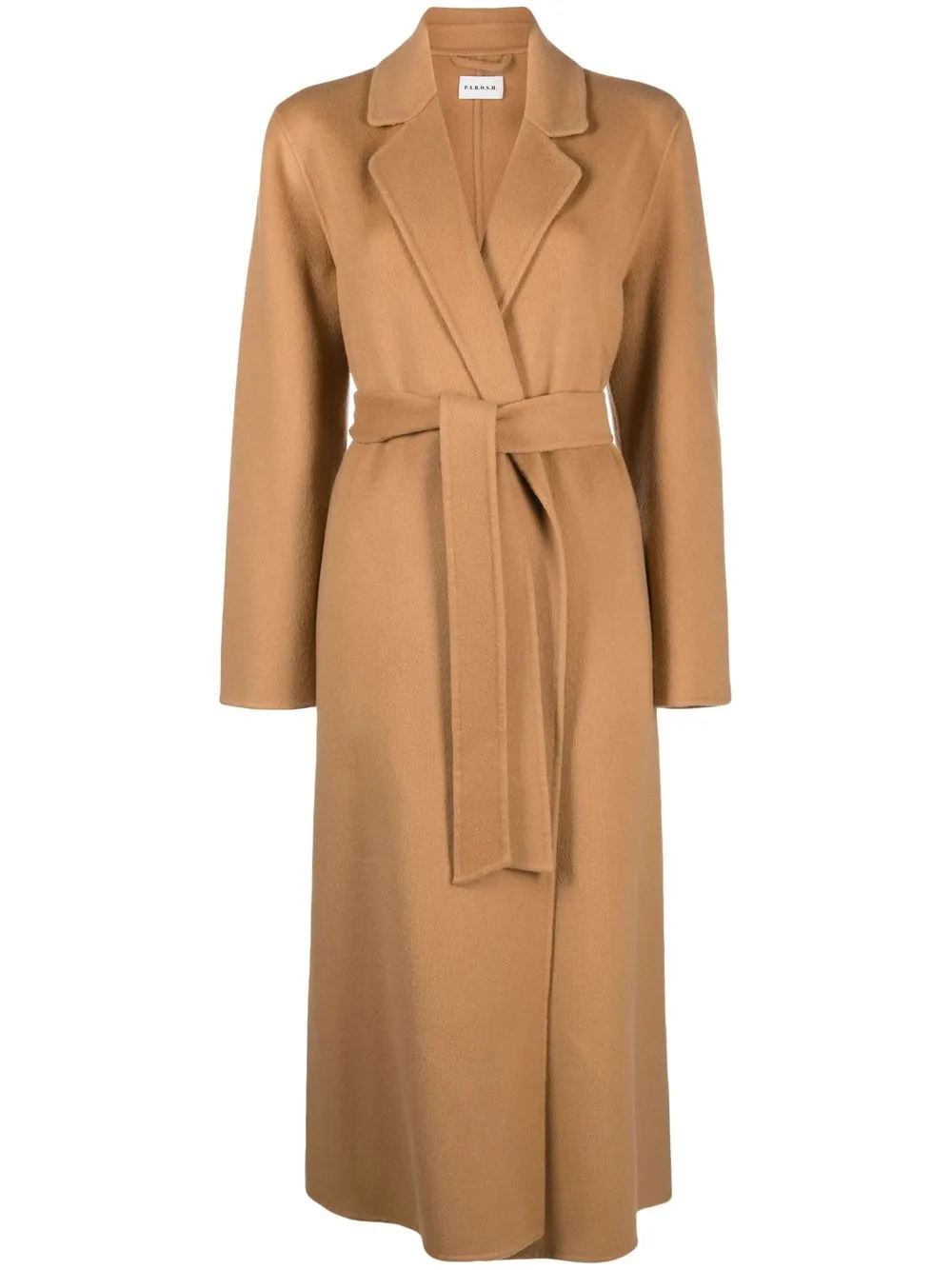 

P.A.R.O.S.H. tied-waist long wool coat - Neutrals