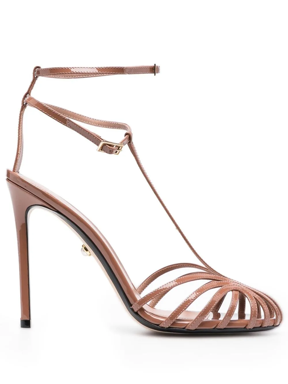 

Alevì Stella caged leather pumps - Brown