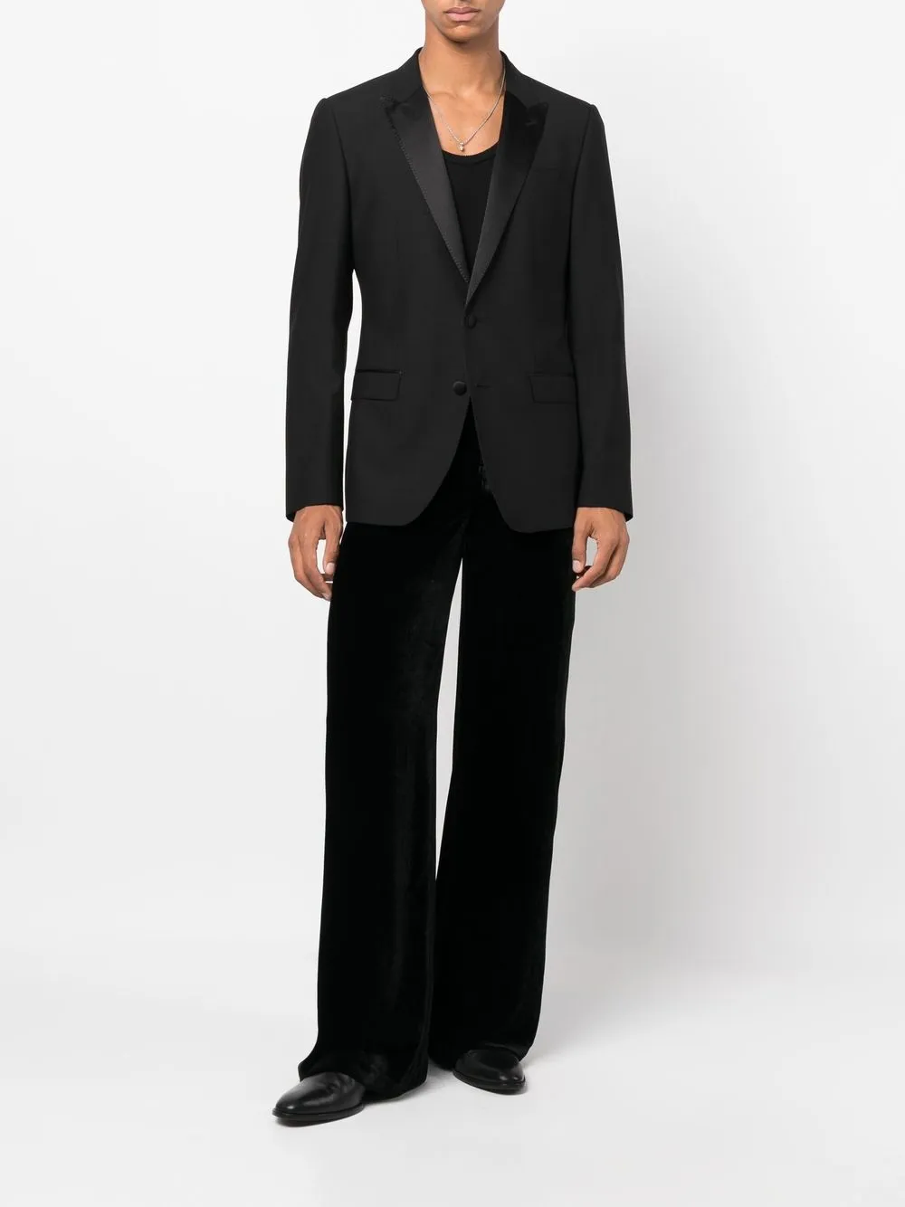 Saint Laurent Broek met wijde pijpen - Zwart