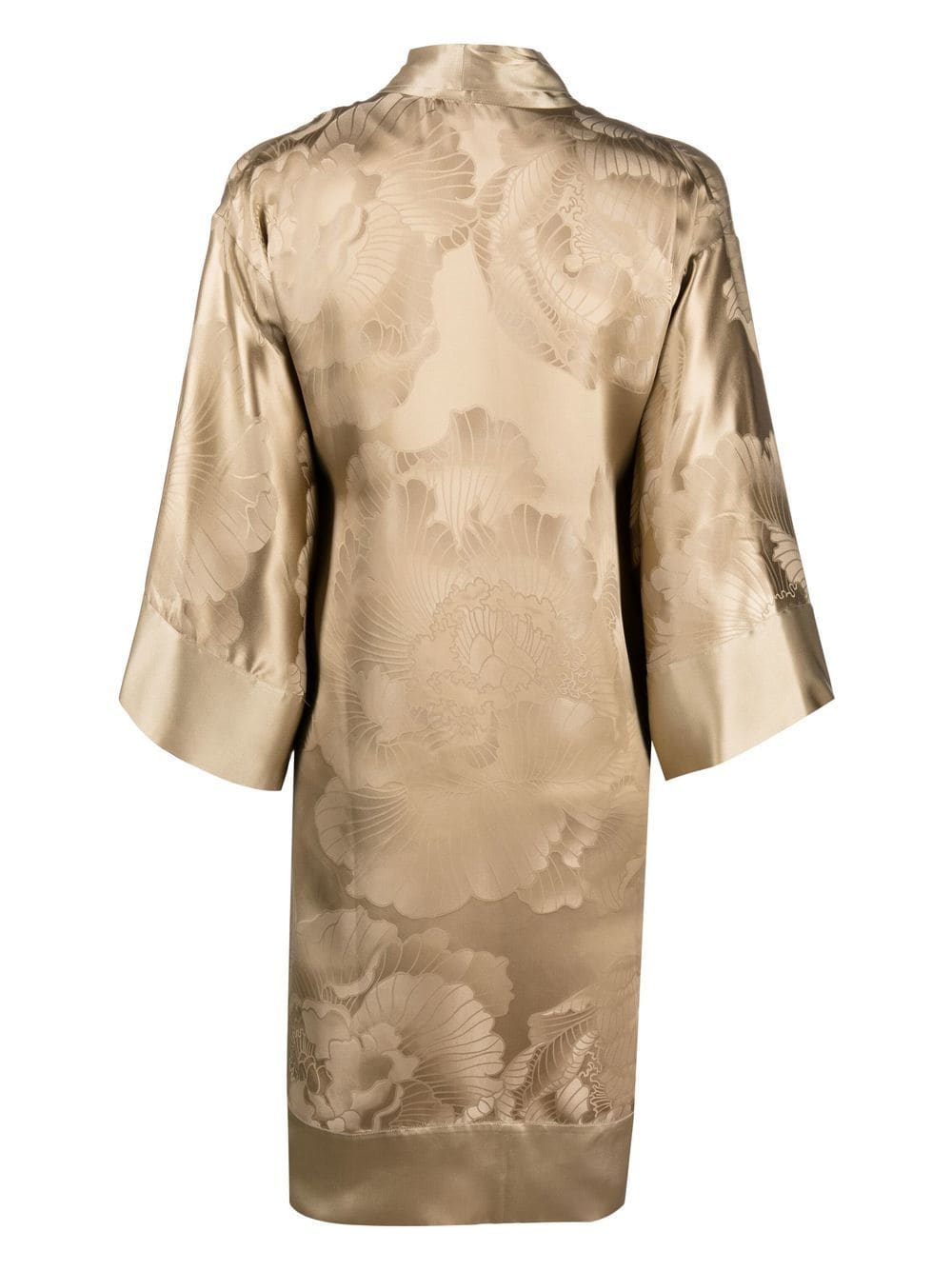Shop Carine Gilson Jacquard Silk Kimono In Neutrals