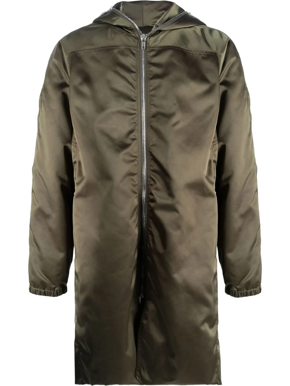 

Rick Owens zipped-up hooded parka coat - 15 GREEN