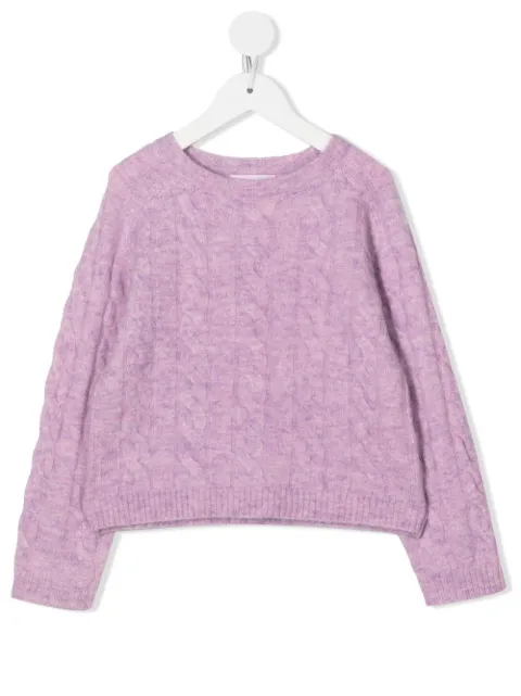 Bonpoint cable-knit long-sleeve jumper