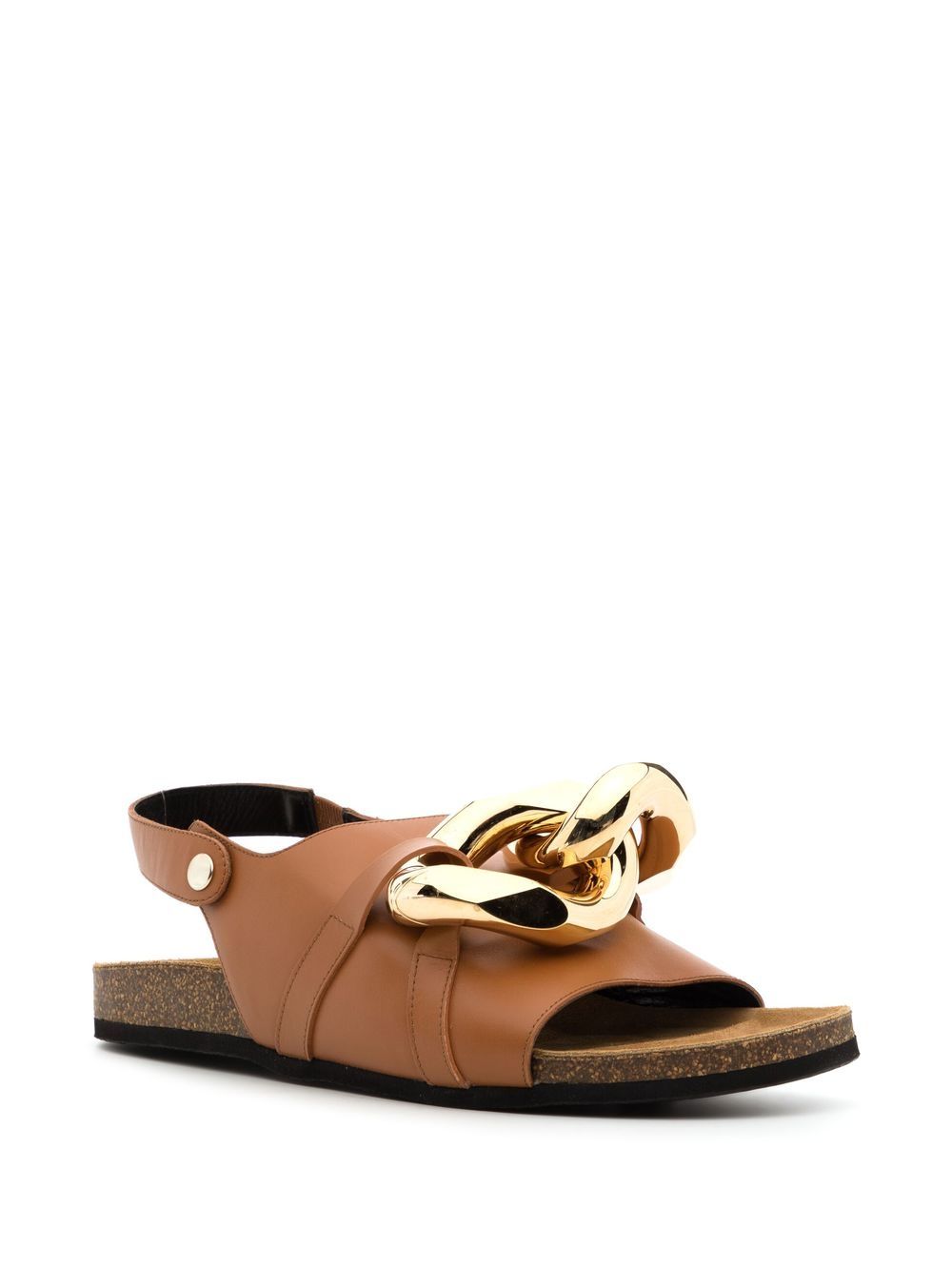 Shop Jw Anderson Chain-link Detail Sandals In Brown