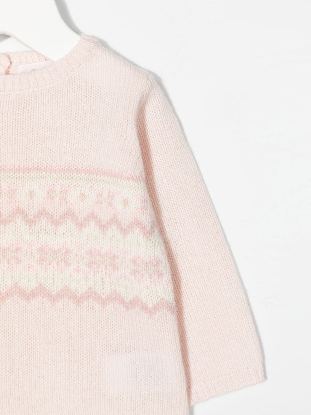Shop Bonpoint Fair Isle Knit Wool Sweater In Rosa
