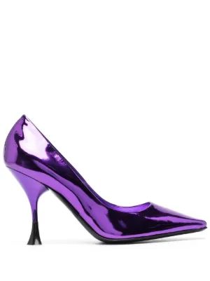 Metallic heel sale pumps