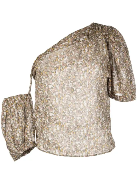 MARANT ÉTOILE asymmetric floral-print blouse