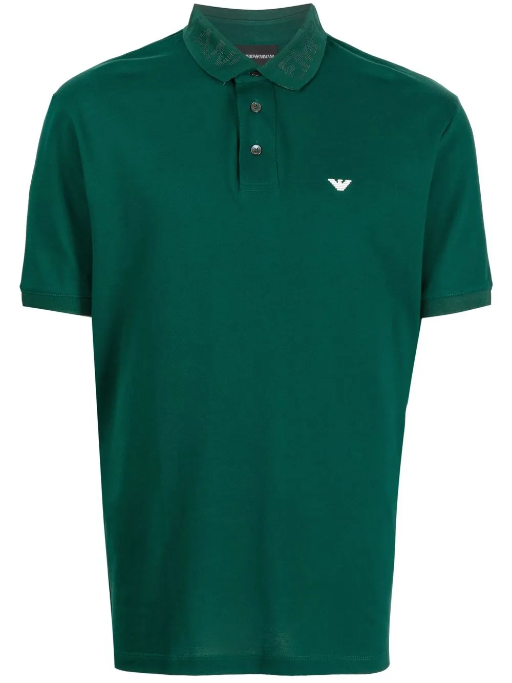 

Emporio Armani playera tipo polo con logo bordado - Verde