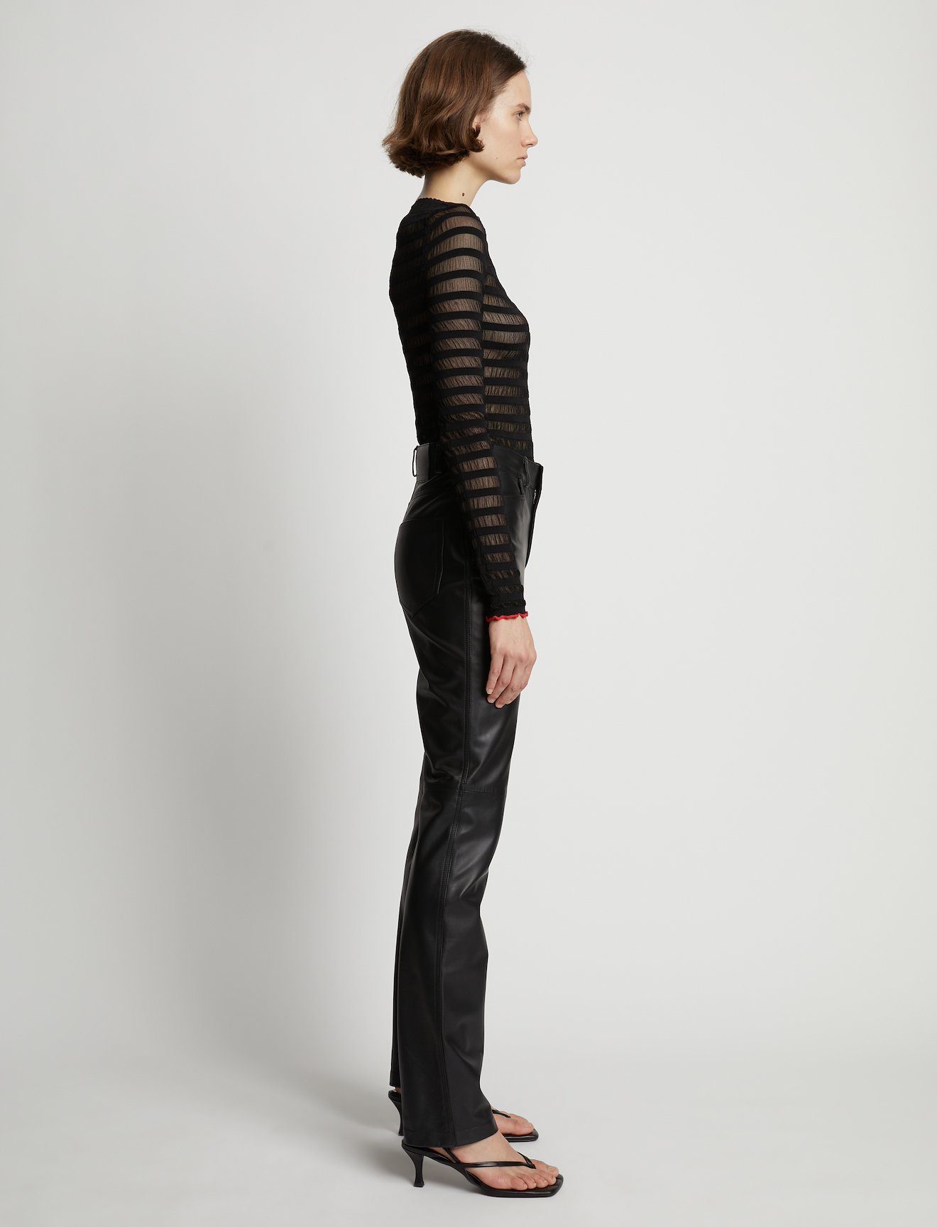 Leather Straight Pants #1