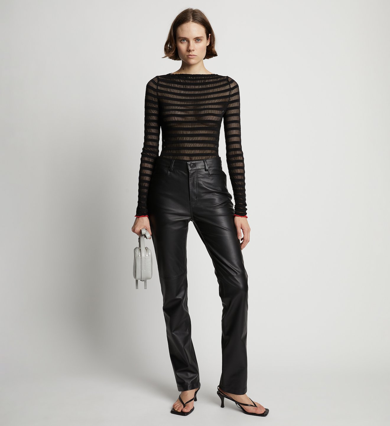 Leather Straight Pants