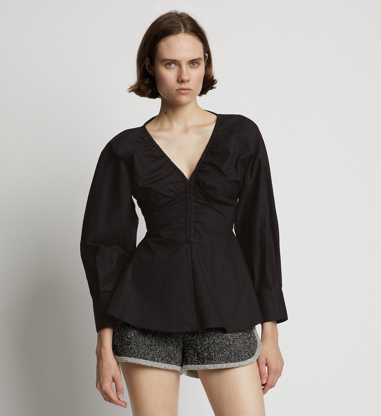 Poplin V-Neck Top