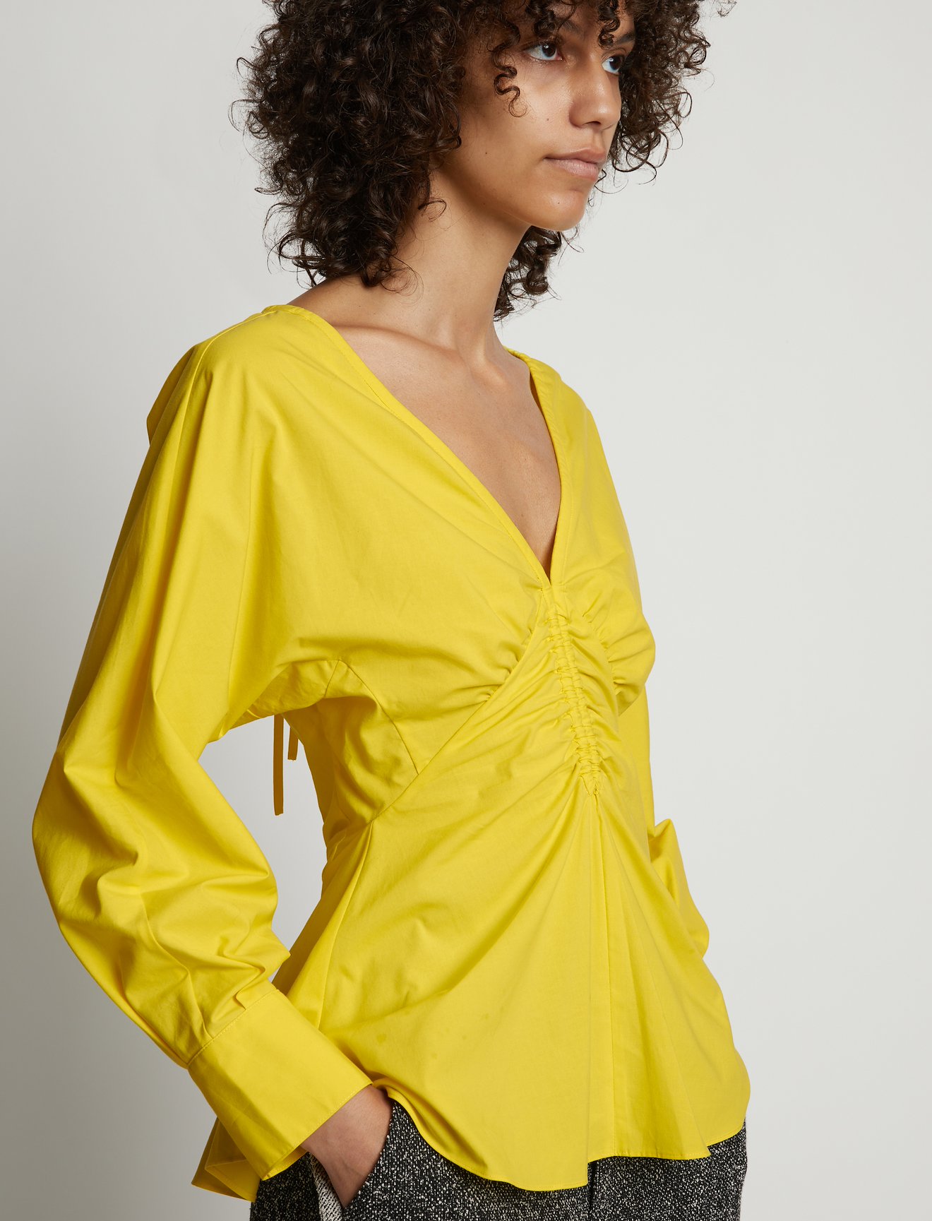 Poplin V-Neck Top #4