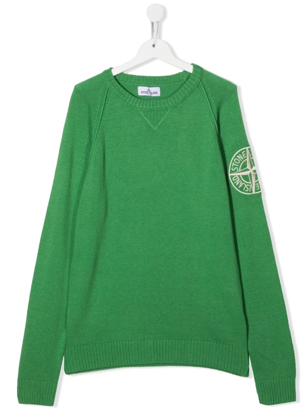 

Stone Island Junior suéter tejido con logo bordado - Verde