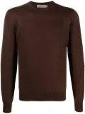 Canali ribbed-knit crew neck sweatshirt - Brown
