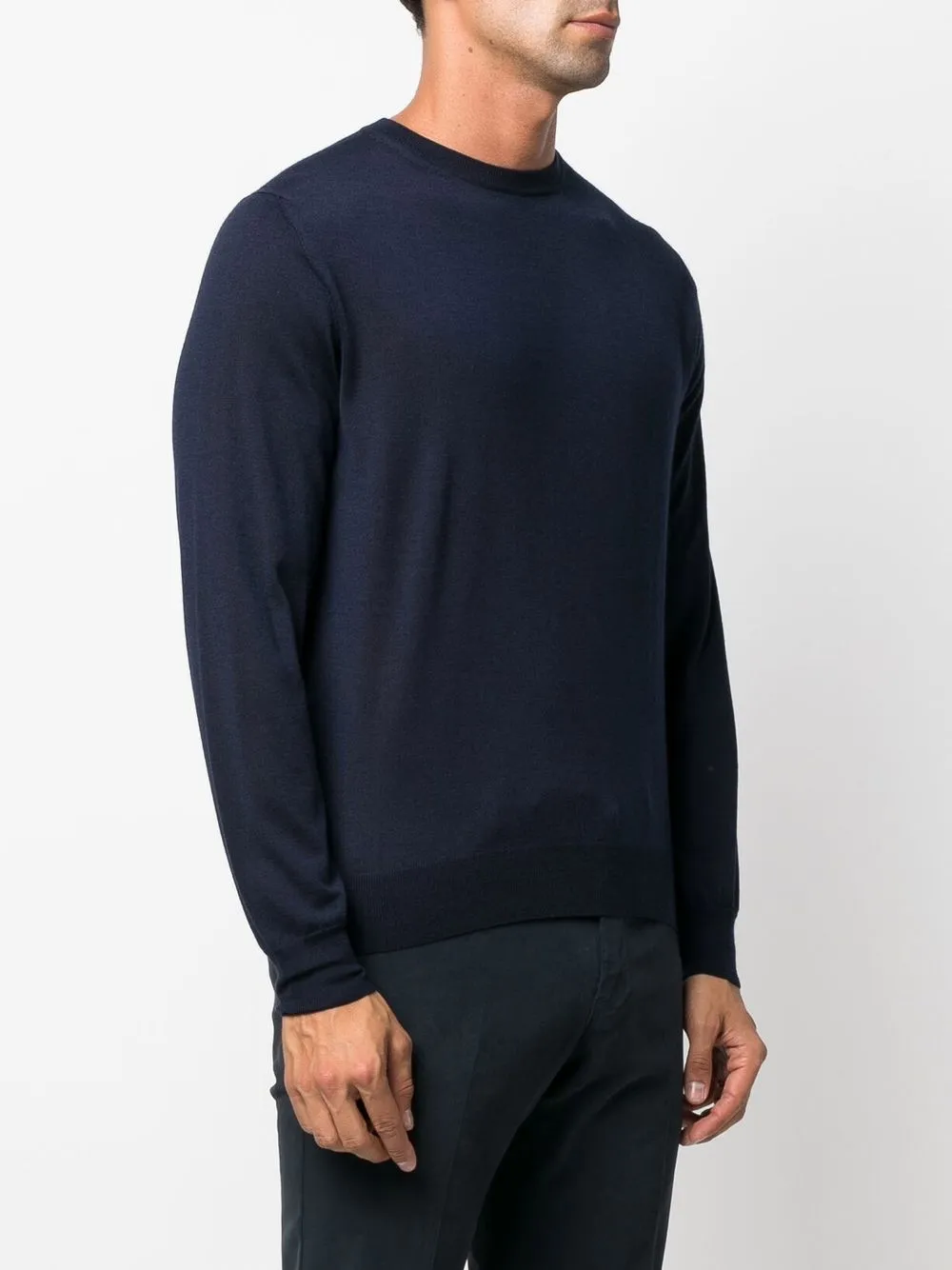  Canali Geripptes Sweatshirt   Blau 