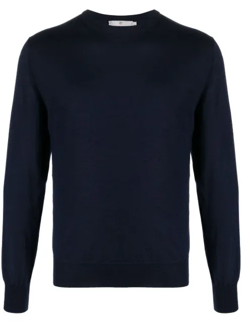 Canali ribbed-knit crew neck sweatshirt