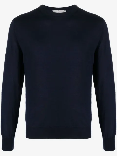 Canali ribbed-knit crew neck sweatshirt