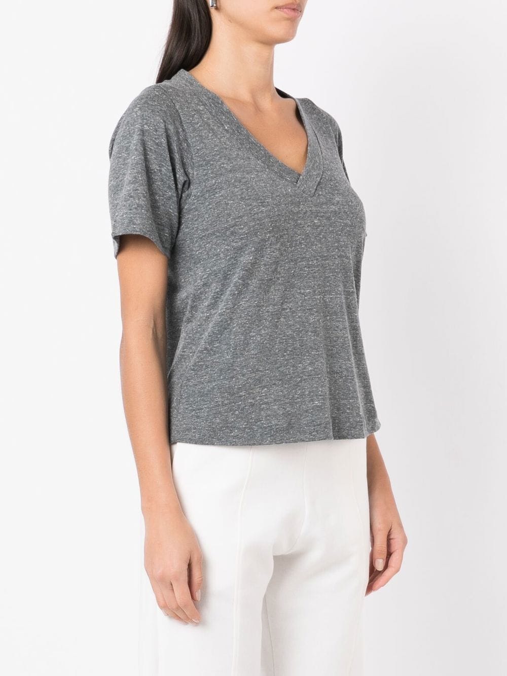 Shop Lygia & Nanny V-neck Jersey T-shirt In Grey