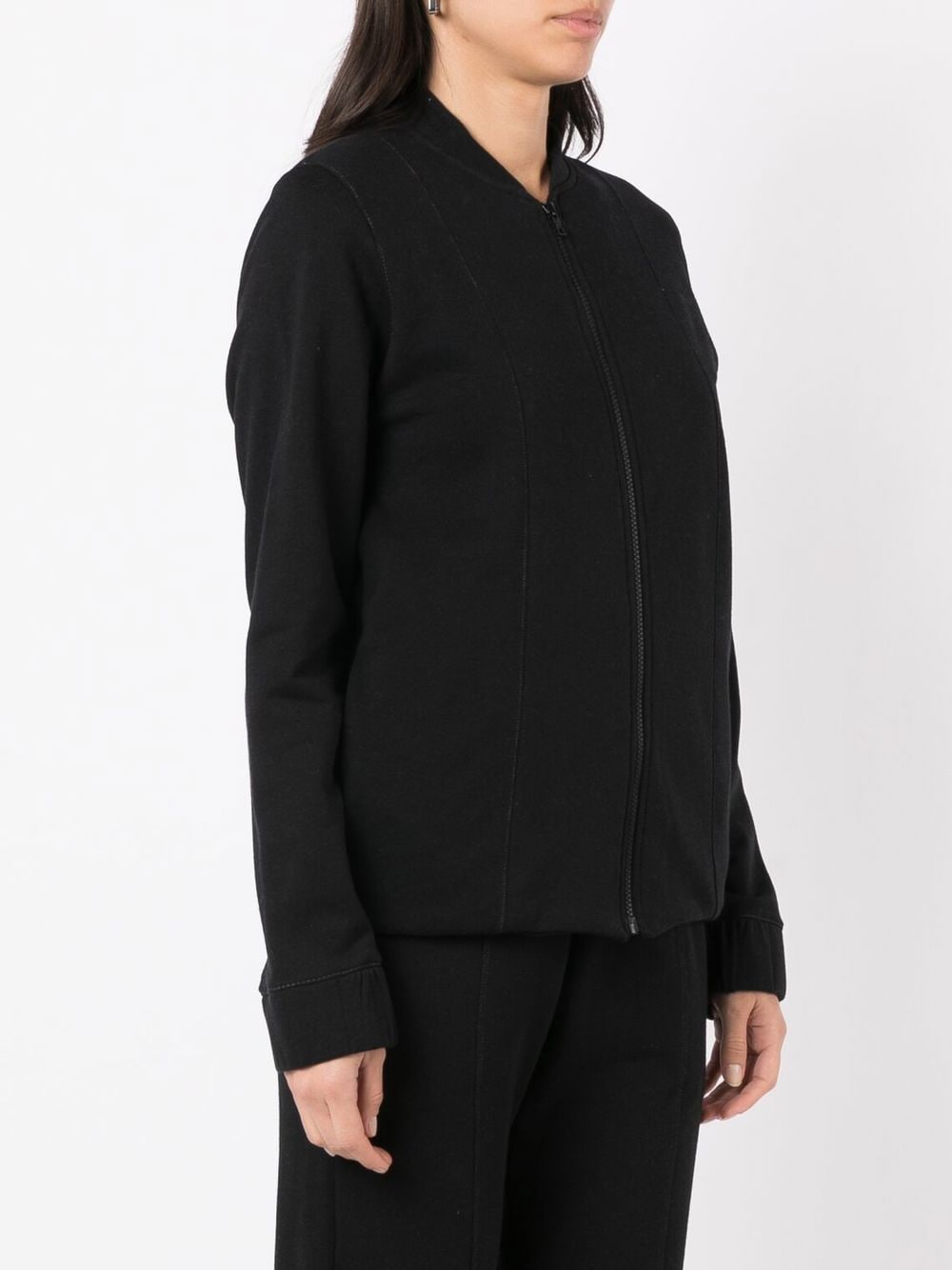 Shop Lygia & Nanny Zip-front Cotton-blend Jacket In Black