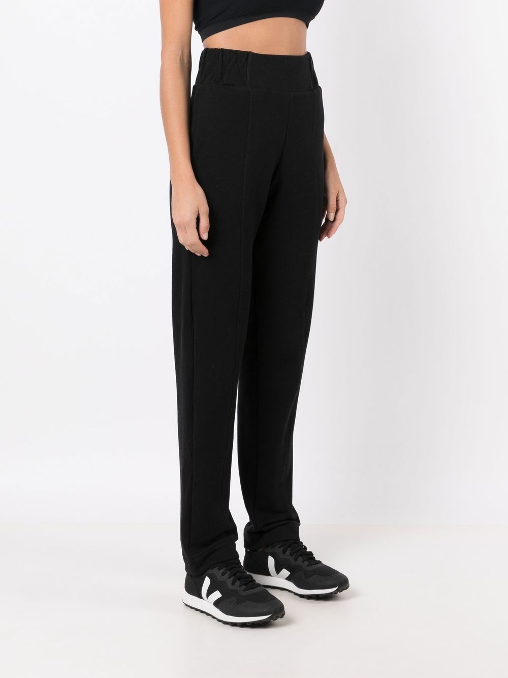 Shop Lygia & Nanny Cotton-blend Jersey Trousers In Black