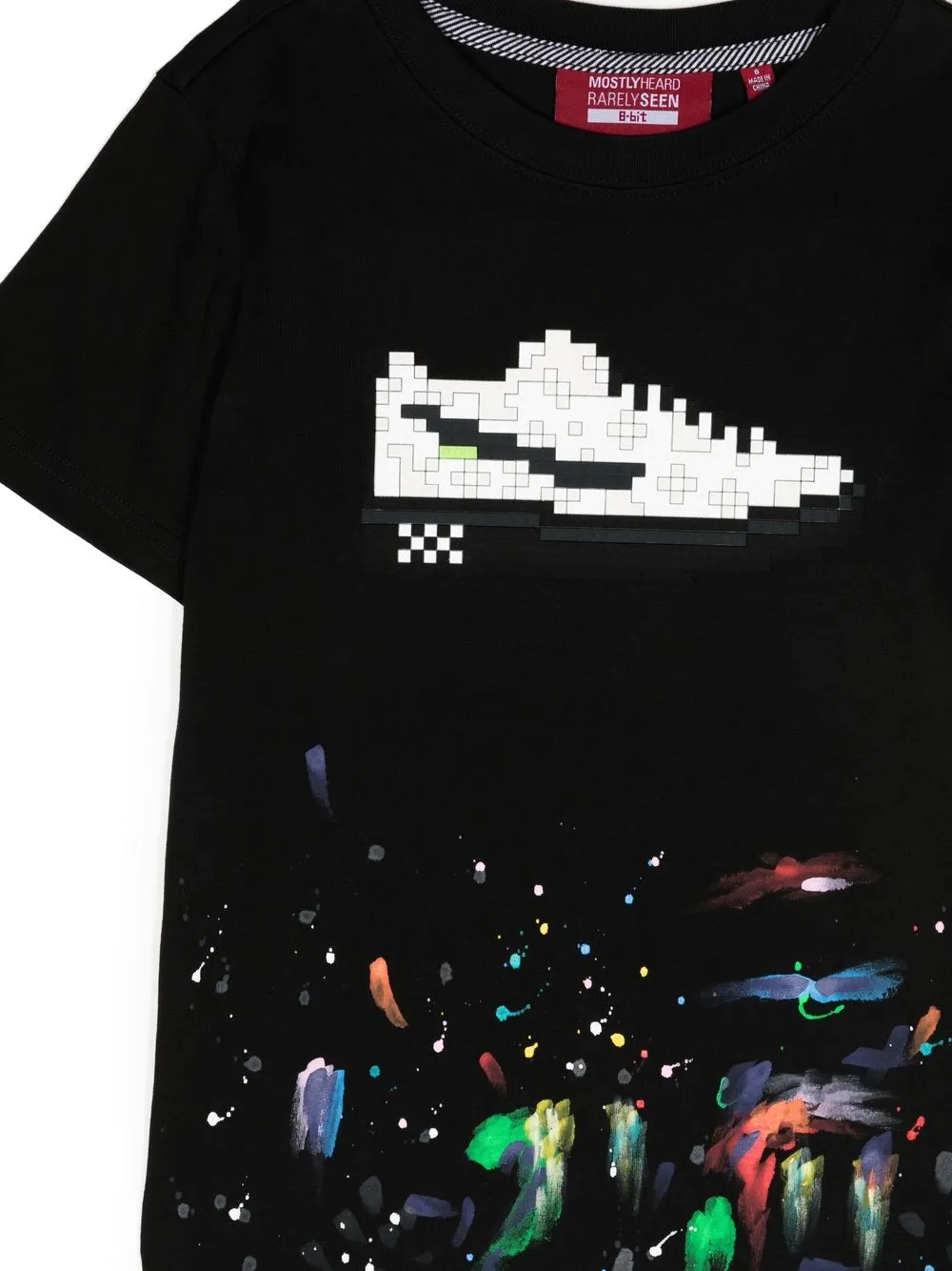  Mostly Heard Rarely Seen 8-bit Louis Paint-splatter T-shirt - Black 