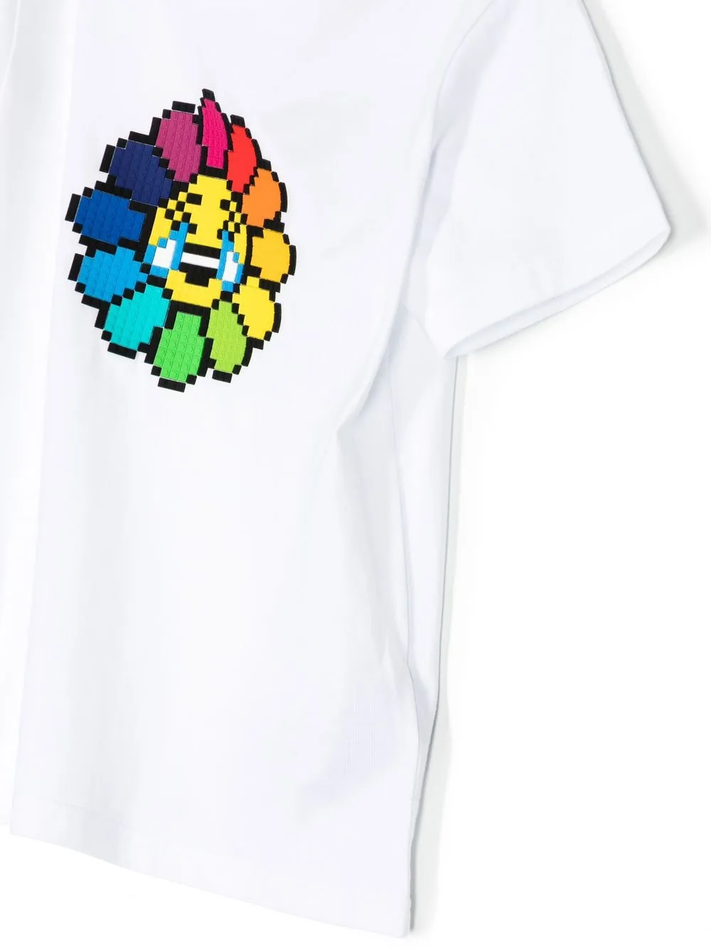  Mostly Heard Rarely Seen 8-bit Laughing Flower Print T-shirt - White 
