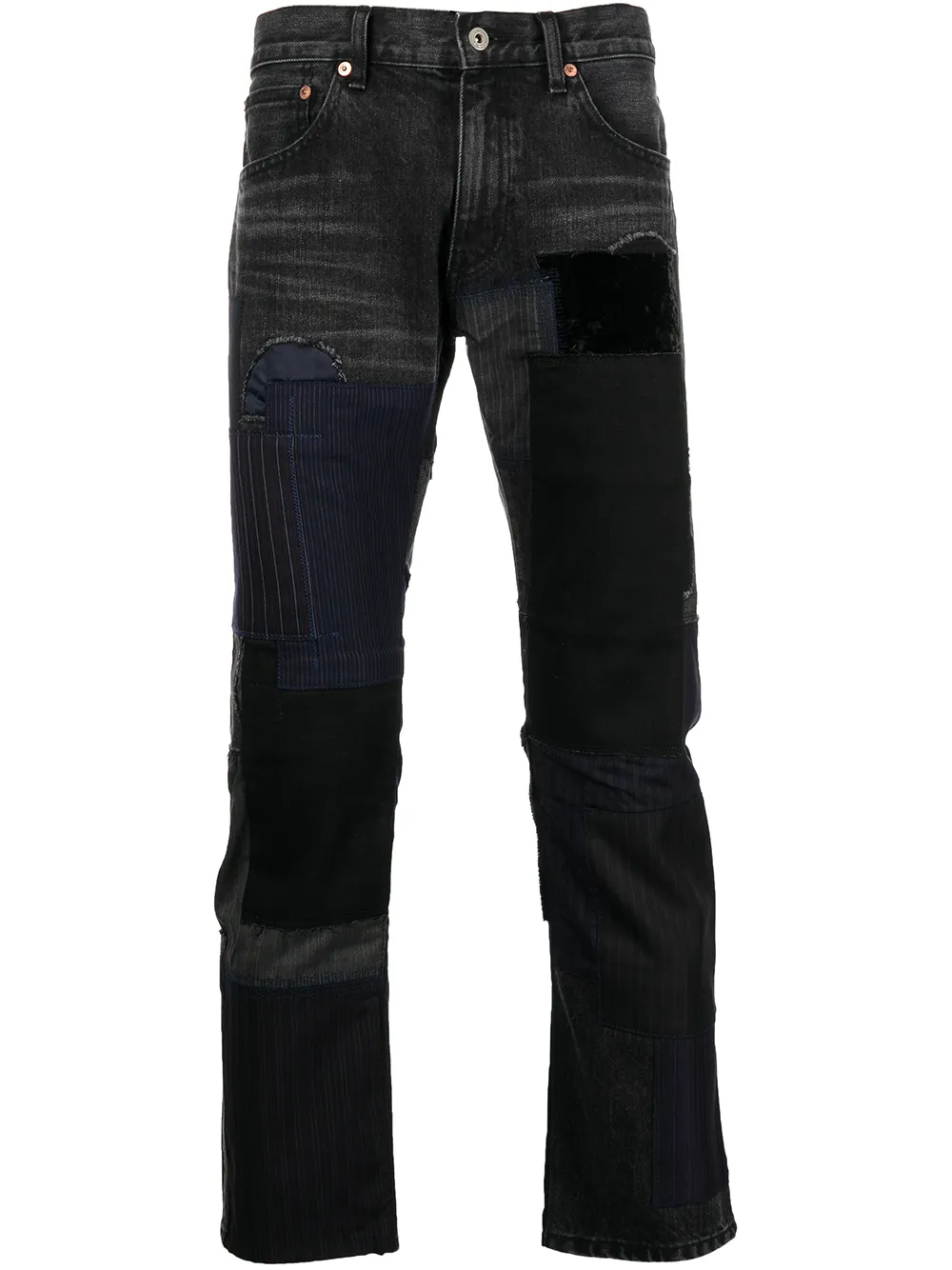 

Junya Watanabe MAN patchwork-detail skinny trousers - Black