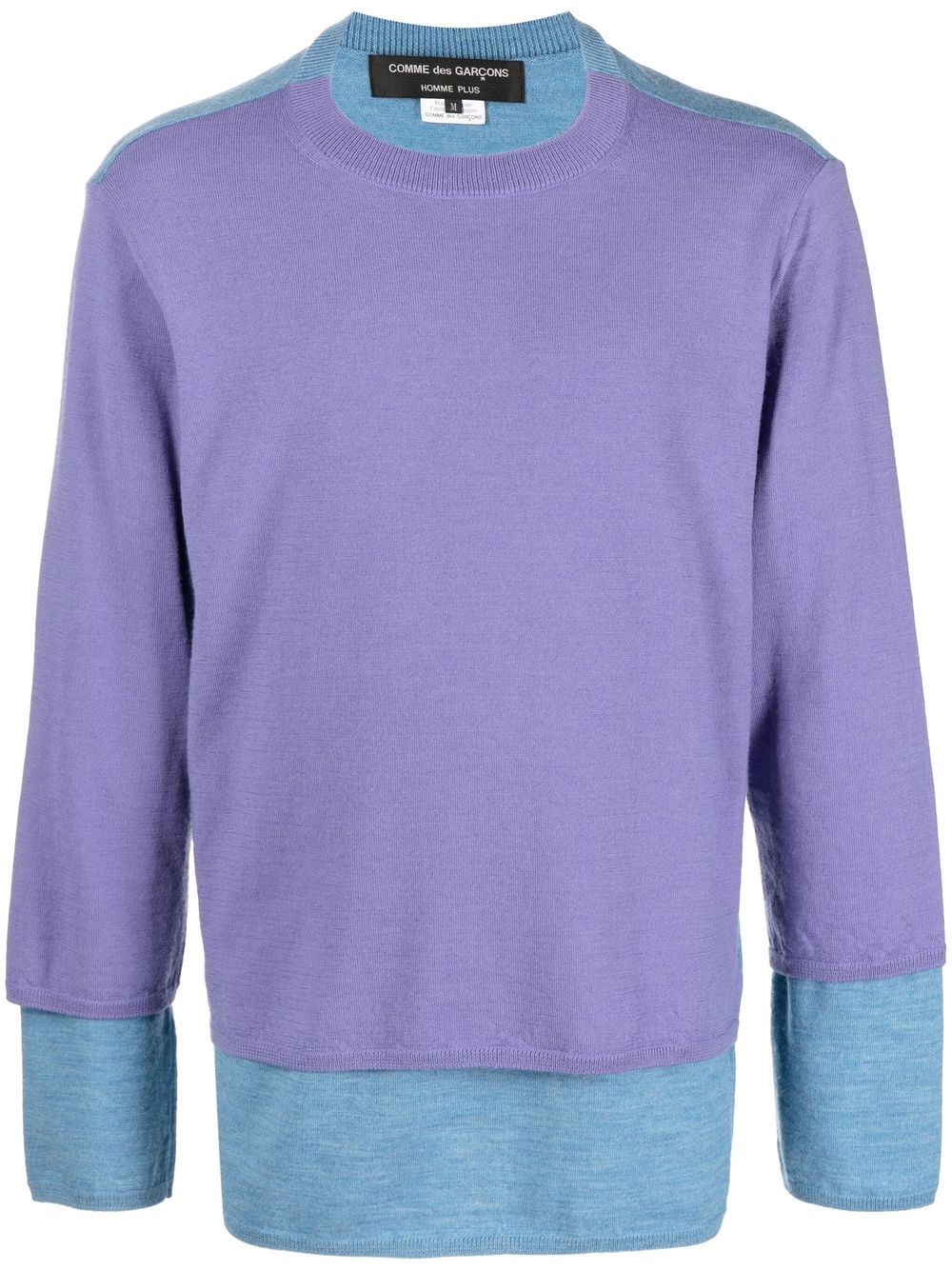 

Comme Des Garçons Homme Plus layered crew neck jumper - Blue