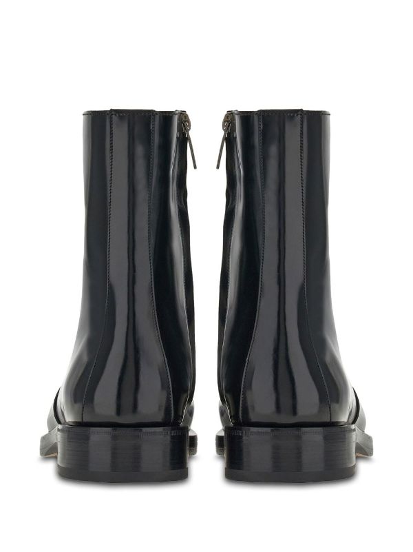 Patent leather clearance flat boots