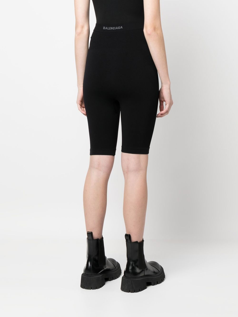 Shop Balenciaga Logo-print Cycling Shorts In Black