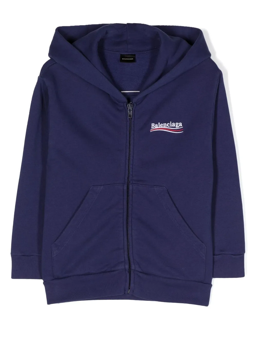 

Balenciaga Kids hoodie con logo estampado y cierre - Azul