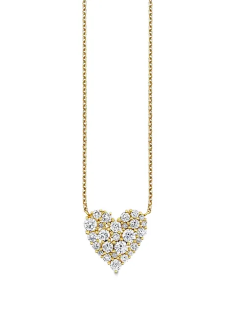Sydney Evan 14kt yellow gold cocktail heart diamond pendant necklace