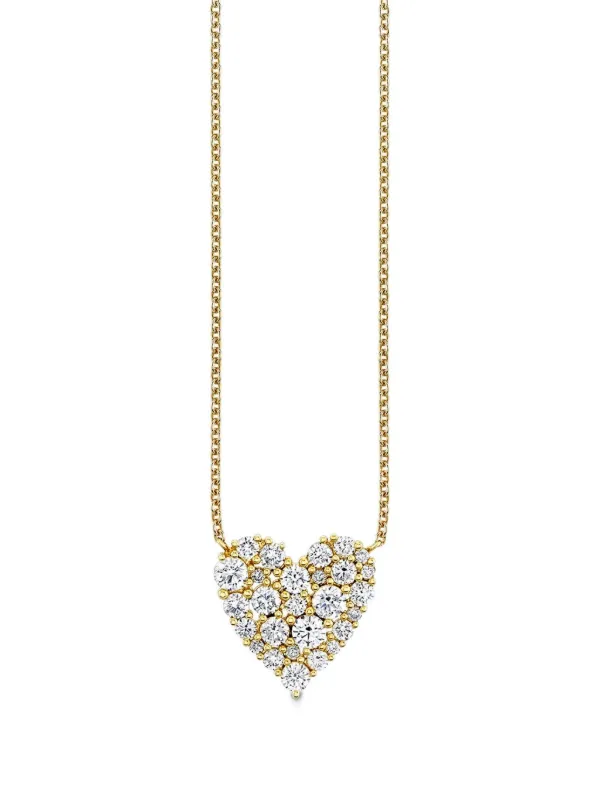 Sydney Evan 14kt Yellow Gold Cocktail Heart Diamond Pendant Necklace