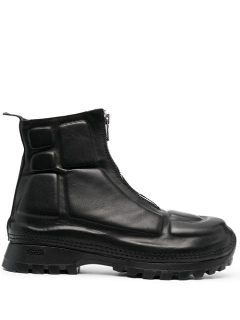 Guidi zip-front leather ankle boots