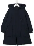 Bonpoint zip-up hooded padded coat - Blue