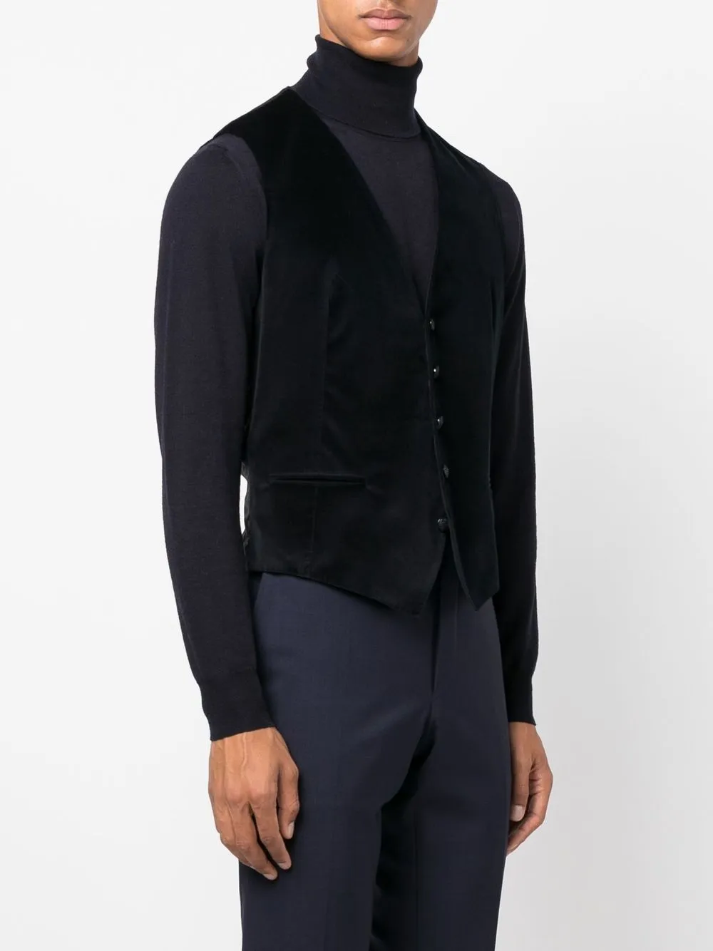 Tagliatore Single-breasted Panelled Waistcoat In Blue
