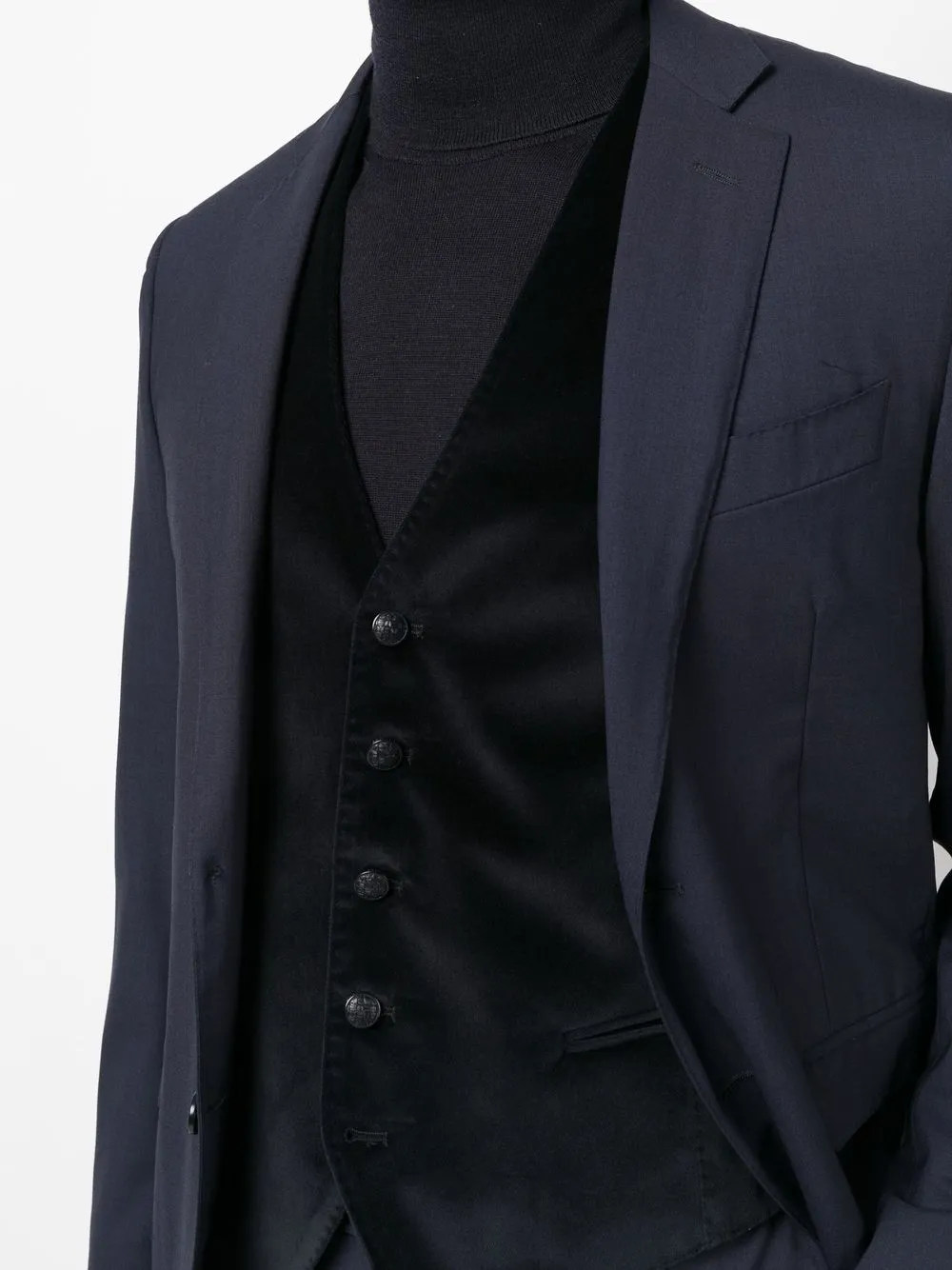 Tagliatore Single-breasted Panelled Waistcoat In Blue