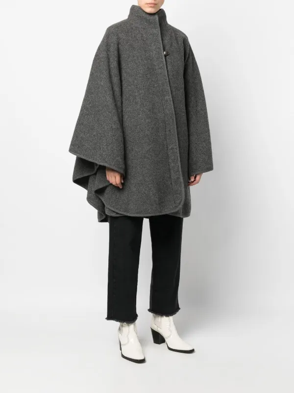 1970s～ euro vintage cape A.N.G.E.L.O. Vintage Cult 1970s stand-up Collar Cape | Grey