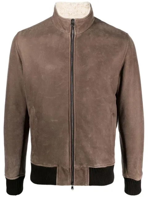 Barba suede bomber jacket