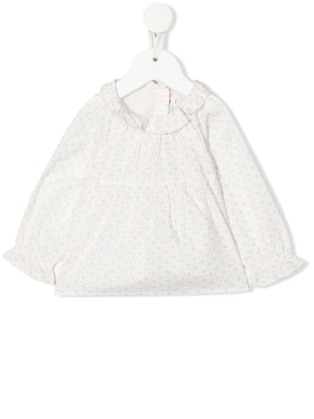 

Bonpoint floral print frill-collar top - White