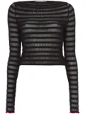 Proenza Schouler White Label striped sheer top - Black