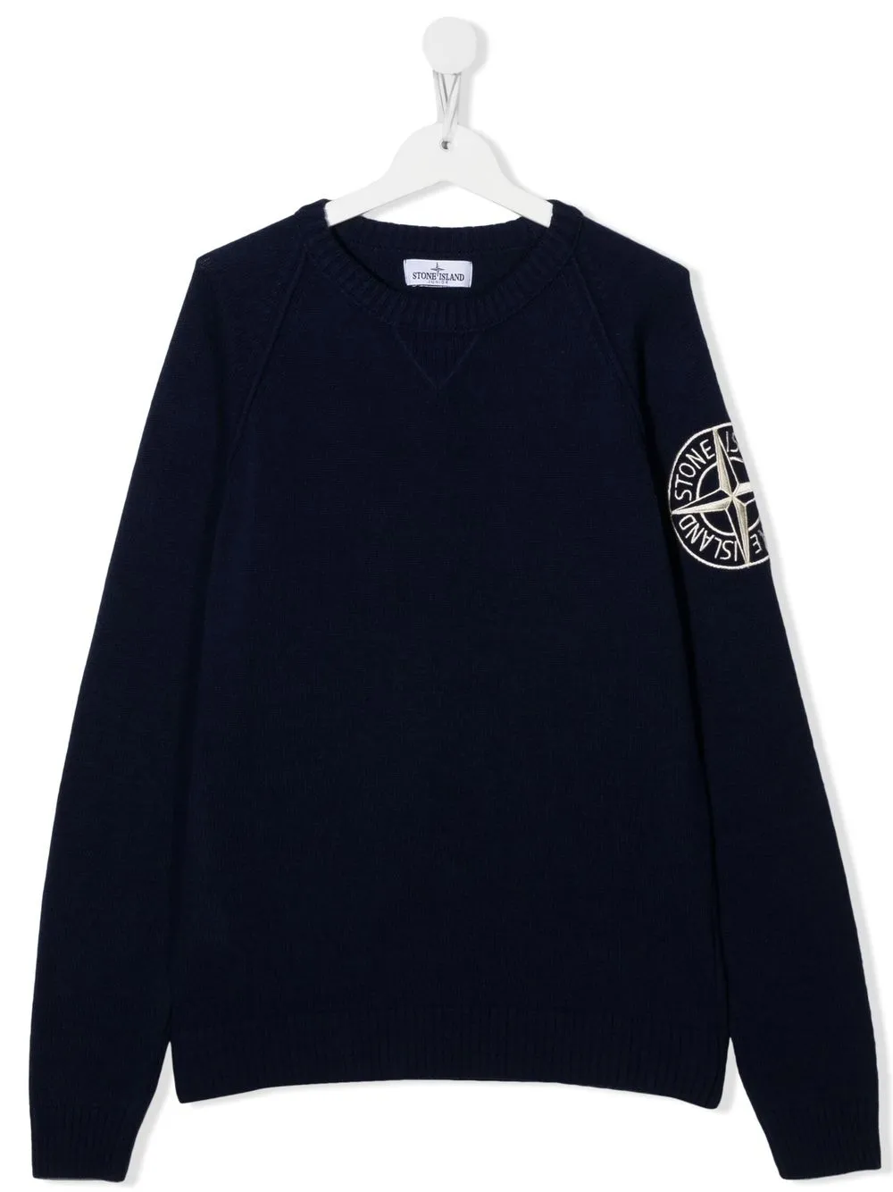 

Stone Island Junior suéter tejido con logo bordado - Azul