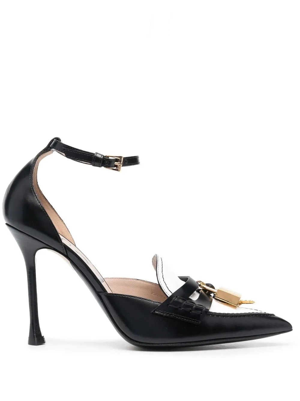 

Nº21 zapatillas con dije de candado y tacón de 100mm - Negro