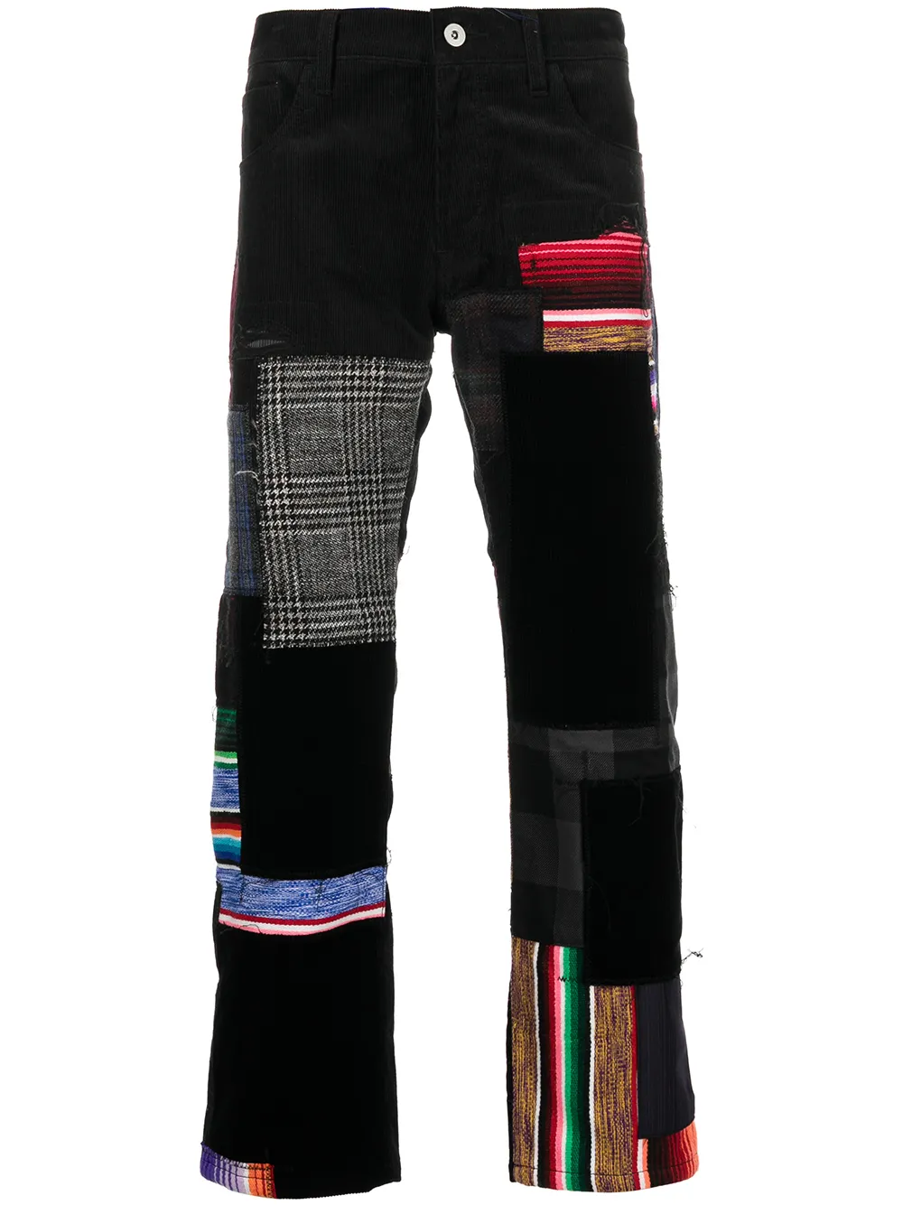 

Junya Watanabe MAN patchwork-detail straight-leg trousers - Black