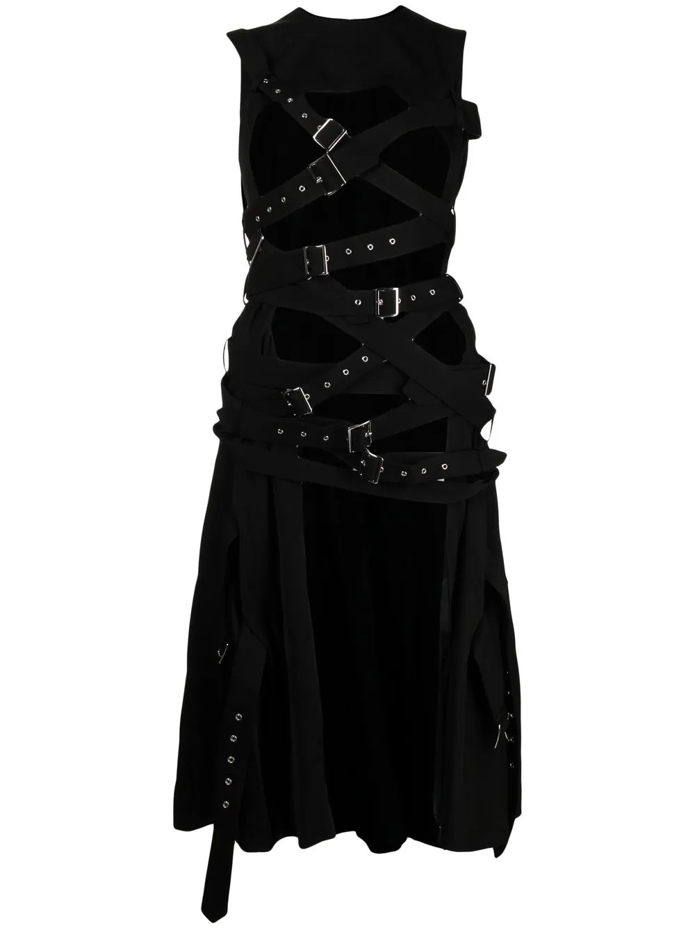 

Comme Des Garçons Noir Kei Ninomiya pleated belted dress - Black