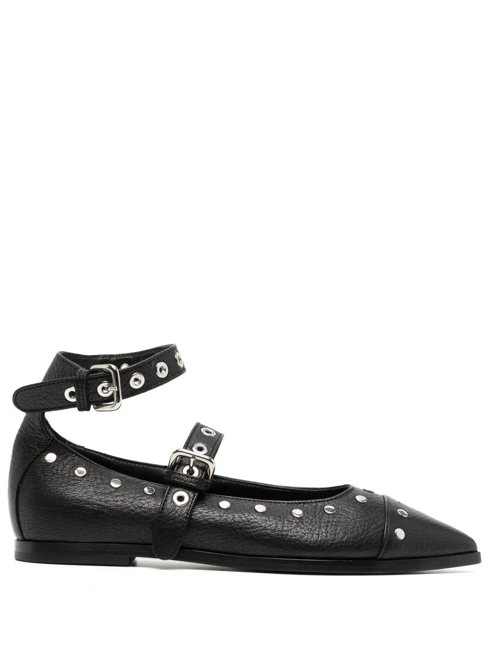 

AGL studded leather ballerina shoes - Black