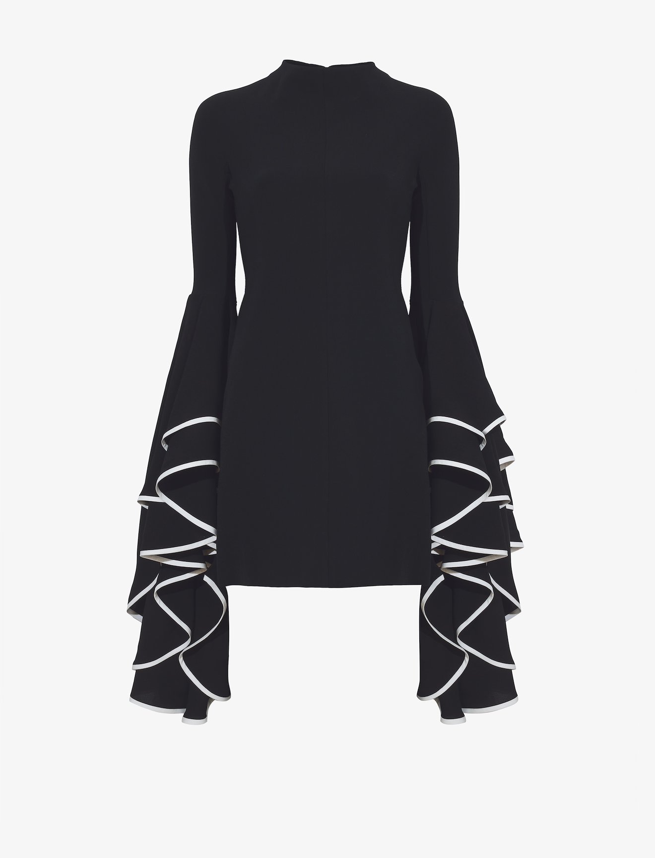 Viscose Crepe Exaggerated Sleeve Dress #4