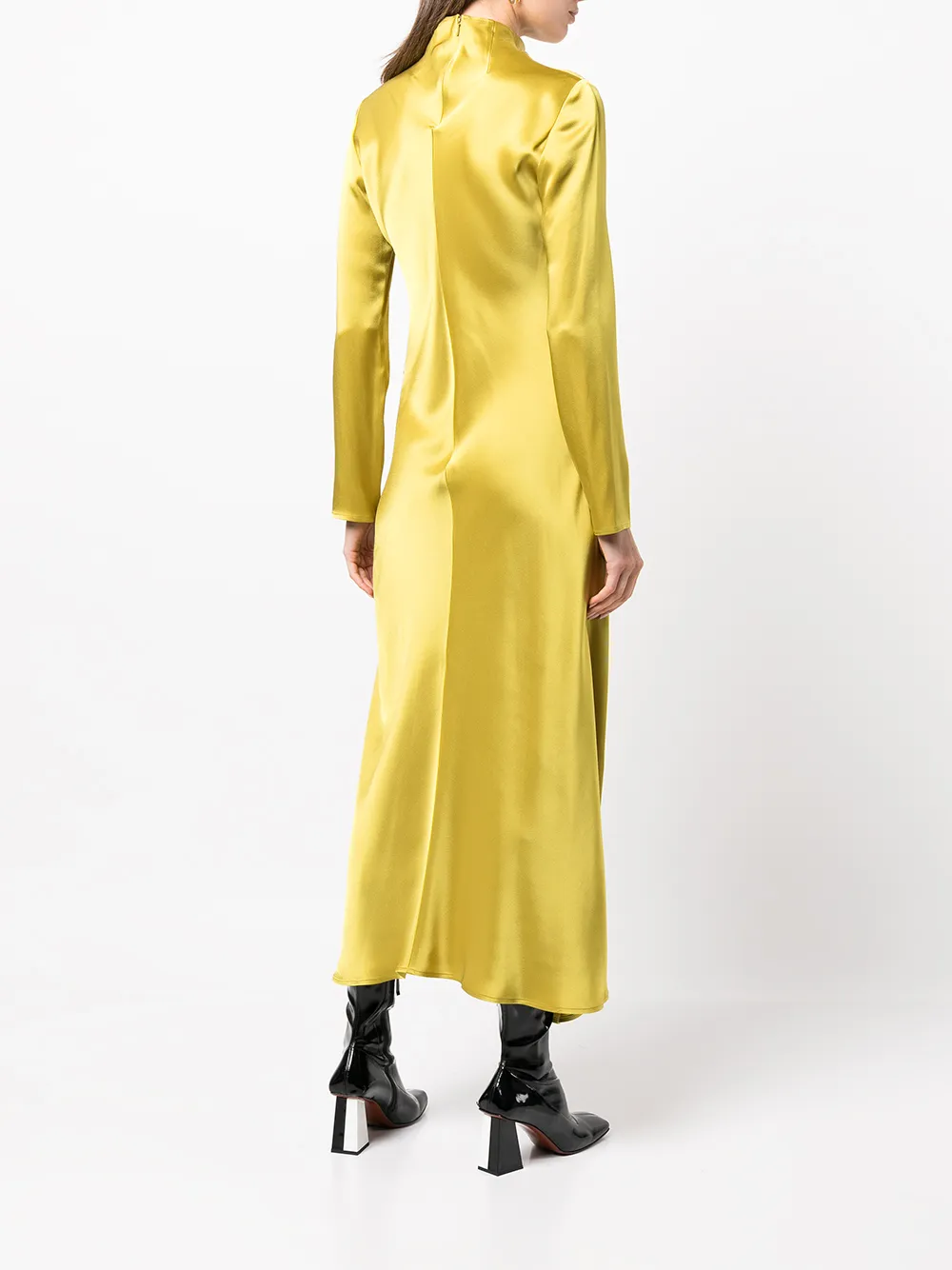 

LAPOINTE ruched satin-finish dress - Yellow