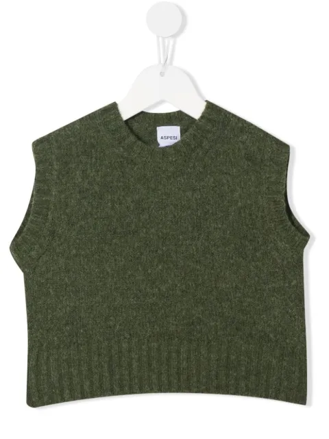 Aspesi Kids purl-knit ribbed knitted vest 