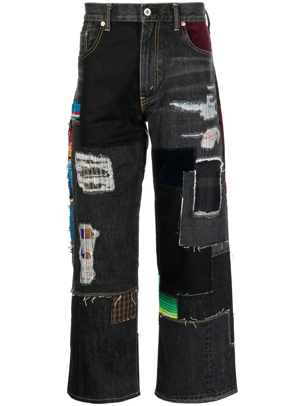 Junya Watanabe MAN Patchwork wide-leg Jeans - Farfetch