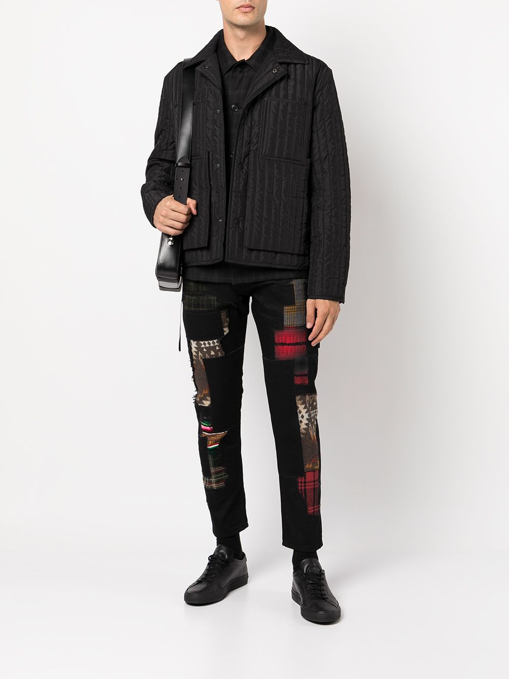 Junya Watanabe MAN Broek met patchwork - Zwart